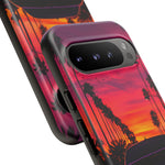 Matte Black Challenger Sunset Tough Phone Case - Palm Silhouette