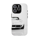 White Corvette Art Phone Case, C3 Stingray Sports Car Tough Cover, Gift
