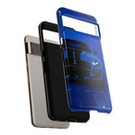 Blue Mustang Art Phone Case, GT500 American Muscle Car Tough Cover for Men