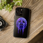 Glitch Sad Face Phone Case, Anime Melt Static Tough Cover