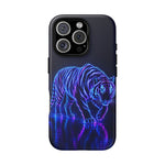 Neon Blue Tiger phone case | tough protective cover