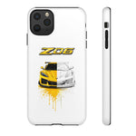Z06 Corvette Phone Case, Yellow Sketch Reveal Chrome Cover