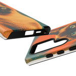 Siamese Cat Retro Halftone Portrait Case - Orange Teal Print