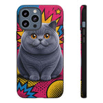 British Shorthair Round Pop Art Tough Phone Case