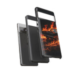 Black Charger Classic Muscle Flames Tough Phone Case Cover Gift