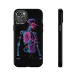 Neon Anatomical Skeleton Phone Case | Internal Displacement Art