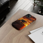 Classic Semi Truck Sunset Highway Phone Case Tough Case
