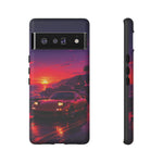 FD RX-7 Retro Sunset Sports Car Tough Case | Neon Vaporwave Beach Drive