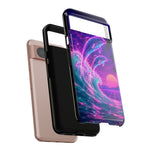 Neon Dolphin Ocean Vaporwave Art Tough Phone Case