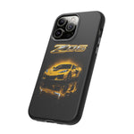 Z06 Corvette Phone Case, Yellow Neon Chrome Studio Cover