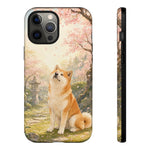 Akita under Cherry Blossoms Dog Breed Phone Case