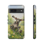 Playful Dog in Meadow Great Dane phone case | Puppy Art Tough Cover