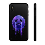 Glitch Sad Face Phone Case, Anime Melt Static Tough Cover