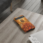 Yorkshire Terrier Jumping in Autumn Leaves Tough Case | Fall Dog Phone Cover