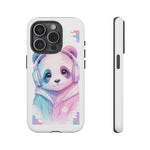 Pastel Panda Phone Case, Glitch Color Block Cover