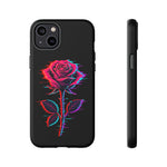 Glitch Rose Neon Phone Case Vaporwave Tough Cover