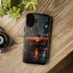 Orange Datsun 240Z on Rainy City Street phone case | Tough Cases