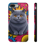 British Shorthair Round Pop Art Tough Phone Case