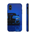 Blue Mustang Art Phone Case, GT500 American Muscle Car Tough Cover for Men