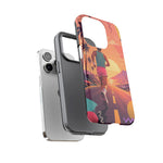 Retro Runner Sunset phone case | 80s Vaporwave jogging design