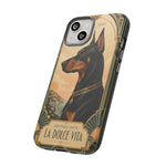 Doberman Art Deco 'La Dolce Vita' Phone Case | Vintage Dog Design