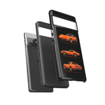 C3 Corvette Art Phone Case Orange, Three-View Vector Cover, Gift
