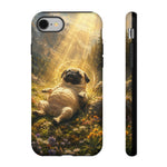 Pug in Sunbeams phone case | Dog Lover Tough Cover