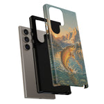 Leaping Golden Trout Lake Scene phone case | Tough Cover