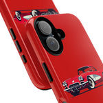Red Classic Corvette C1 Illustration phone case | Retro Car Tough Case