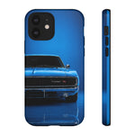 Muscle Car Phone Case Blue 68 Charger RT, Retro Tough Cover for Men