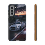 Skyline GT-R R34 White Nurburgring Speed Art Tough Phone Case
