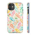 Watercolor Flip Flops pattern Tough Case | Beach Shells Phone Cover