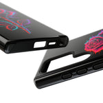 Glitch Rose Neon Phone Case Vaporwave Tough Cover