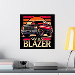 1988 Chevy K5 Blazer Poster Vintage Squarebody SUV Retro Sunset Wall Art