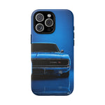 Muscle Car Phone Case Blue 68 Charger RT, Retro Tough Cover for Men