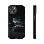 Black 1957 Chevy Bel Air Chrome Front Tough Phone Case for Classic Car Fans
