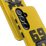 1969 Camaro Z28 Yellow Front View Muscle Car Tough Phone Case