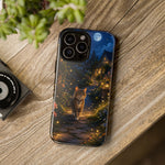Moonlit Garden Cat Phone Case, Firefly Painterly Art Cover