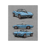 1967 Blue C2 Corvette Convertible Blanket | Classic Car Sketch Throw