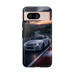 Skyline GT-R R34 White Nurburgring Speed Art Tough Phone Case