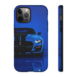 Blue Mustang Art Phone Case, GT500 American Muscle Car Tough Cover for Men