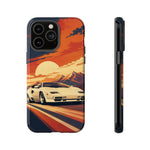 Retro Sunset Countach phone case | Sports car tough cover