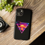 Synthwave Sunset Triangle Phone Case Retro Vaporwave Case