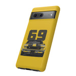 1969 Camaro Z28 Yellow Front View Muscle Car Tough Phone Case