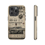 Silver Hakosuka Phone Case, Vintage JDM Infographic Cover