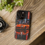 Orange Supra Phone Case, Neon City Night JDM Sports Car Tough Cover