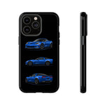 Blue C6 Z06 Phone Case, Three-View Vector Cover, Gift