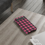 Pink Black Buffalo Plaid Phone Case