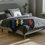 1969 Camaro Five Color Side Profile Microfiber Throw Blanket Muscle Car Gift