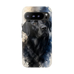 Black Lab Watercolor Art Tough Phone Case - Dog Portrait